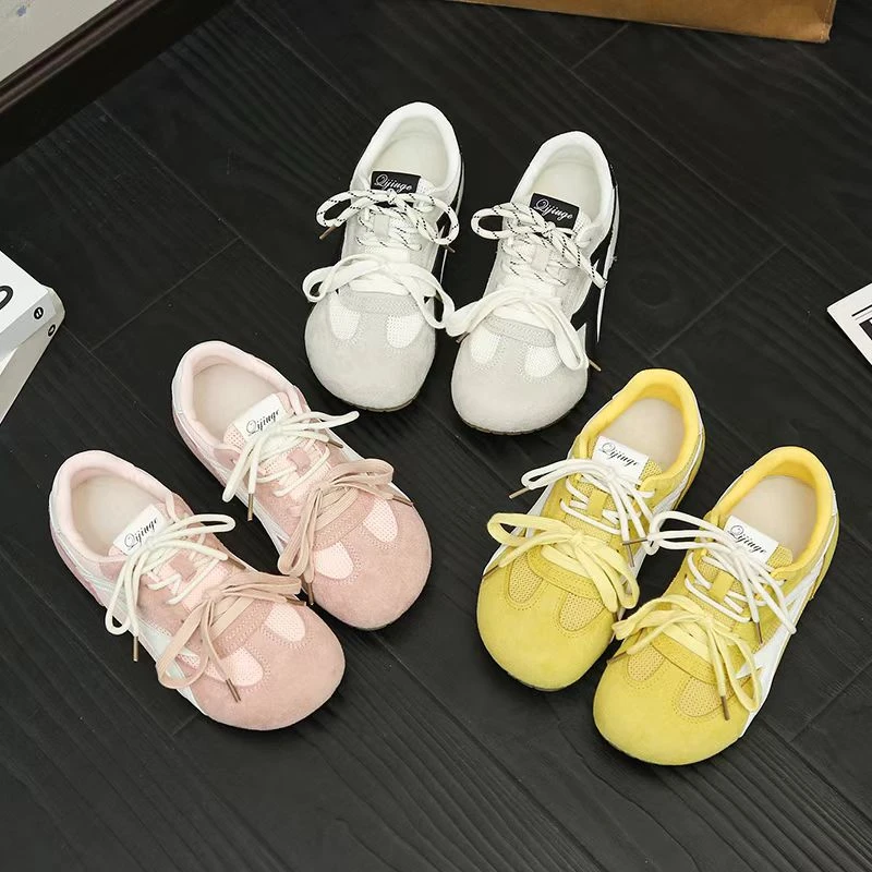 芒果头德训鞋双鞋带撞色设计氛围感休闲鞋