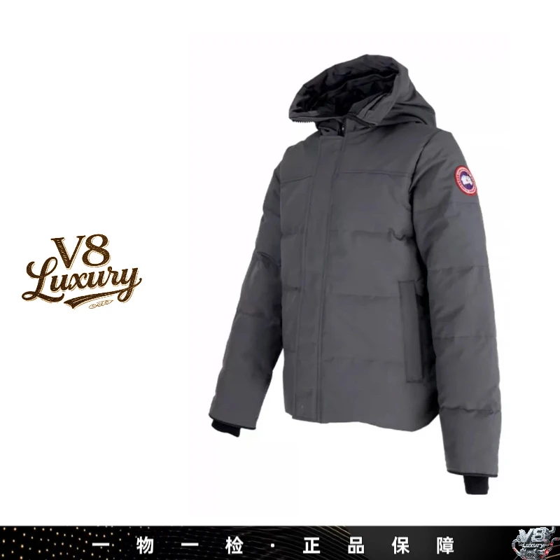 未使用 CANADA GOOSE 加拿大鹅石墨灰连帽羽绒服M码衣长75胸围112