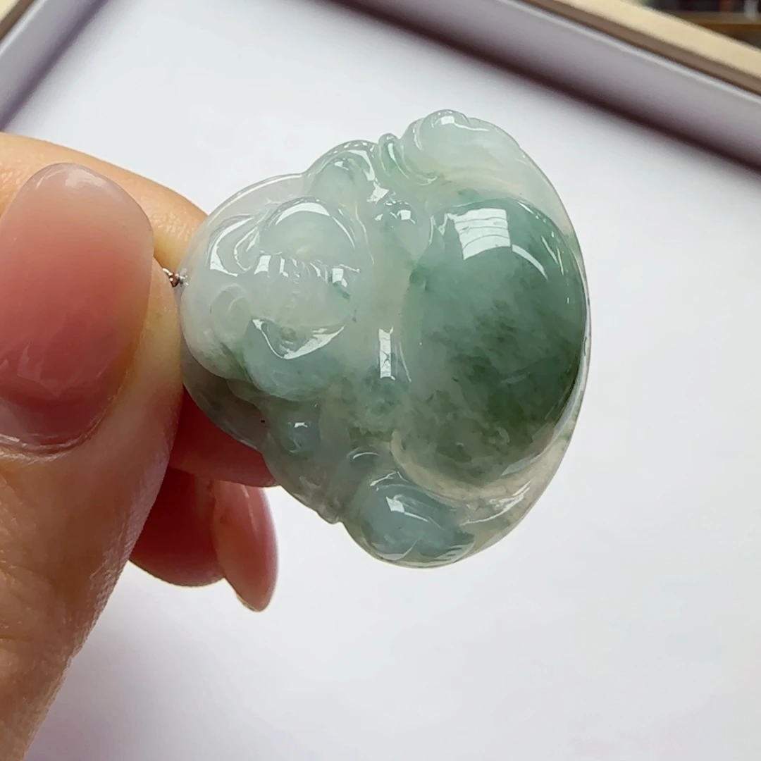 颈饰18K金镶嵌翡翠b956