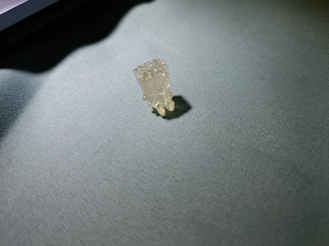 2号黄色黑棉宝宝单孔-手工烧造琉璃雕刻-暗黑系-文玩-配饰