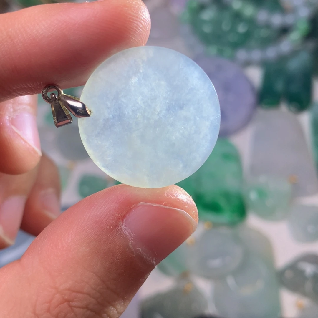 翡翠未镶嵌挂件平安扣