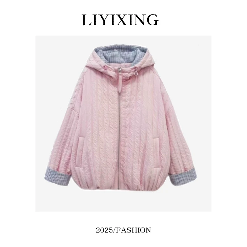 《李易行》高品质-25035厚款提花印花棉服棉衣拼接韩版ins