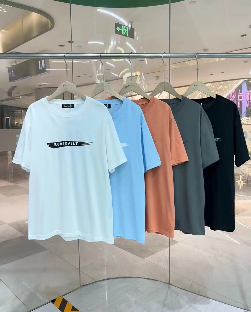 6130时尚圆领男士休闲百搭夏季黑色春夏宽松