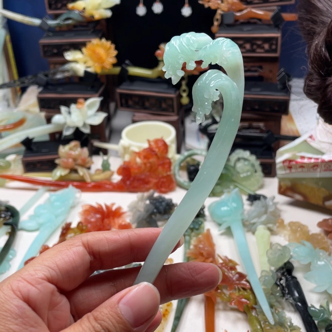 【闪购商品】蛇纹石玉未镶嵌发饰༺****༻