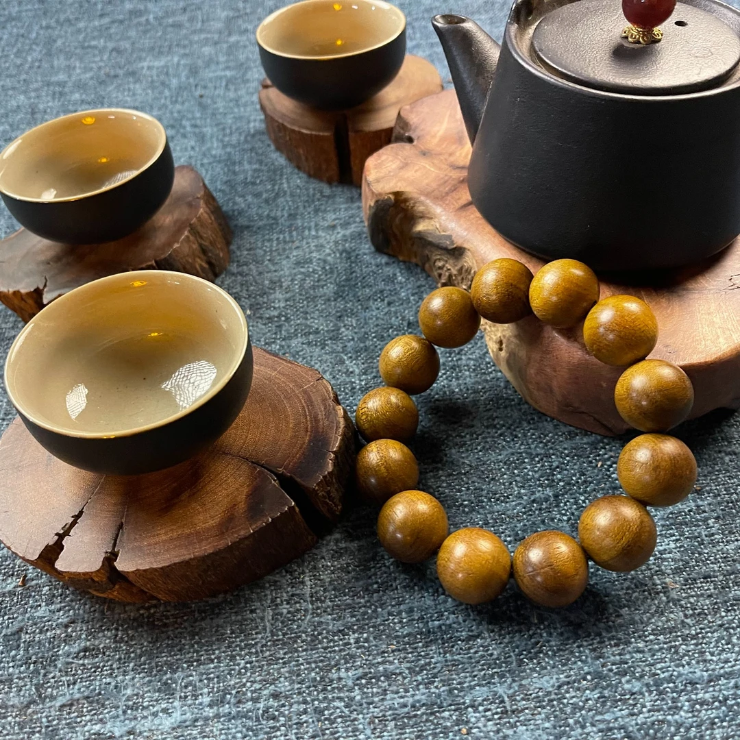 侘寂硬木手工艺根雕手作杯垫壶承摆件手串盘玩葫芦文玩盘玩小物件