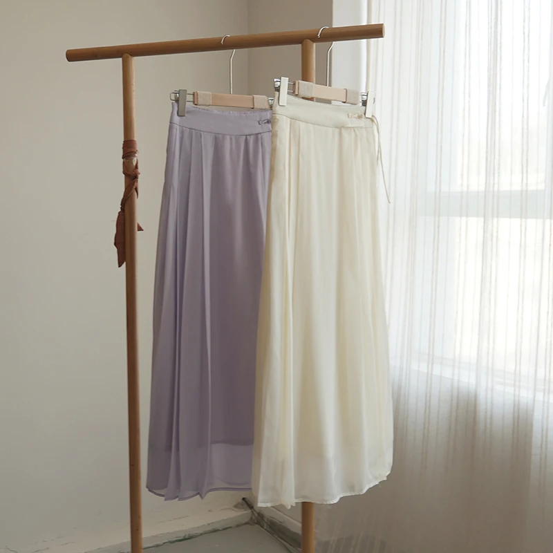 4510《月深几许》原创新中式国风半身裙夏季小个子气质百褶裙