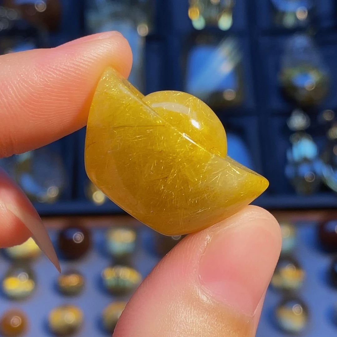 颈饰未镶嵌水晶天然发晶元宝吊坠