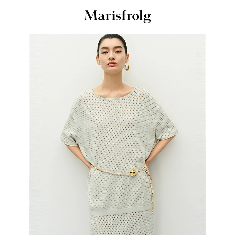 Marisfrolg玛丝菲尔25年夏季新款镂空时尚针织衫A1FZ2880M