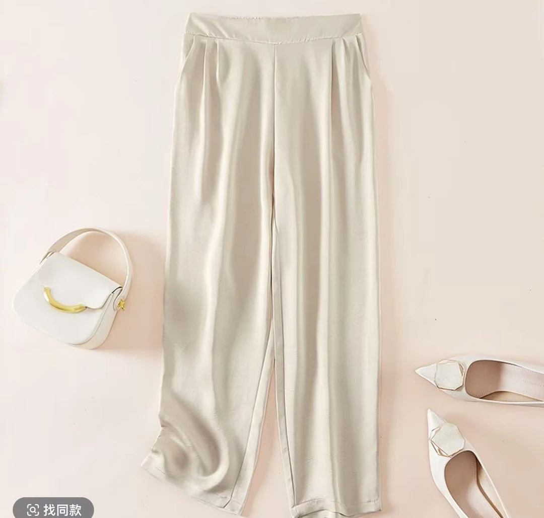 2025-885新款中老年妈妈装休闲时尚宽松薄款气质纯色小脚裤