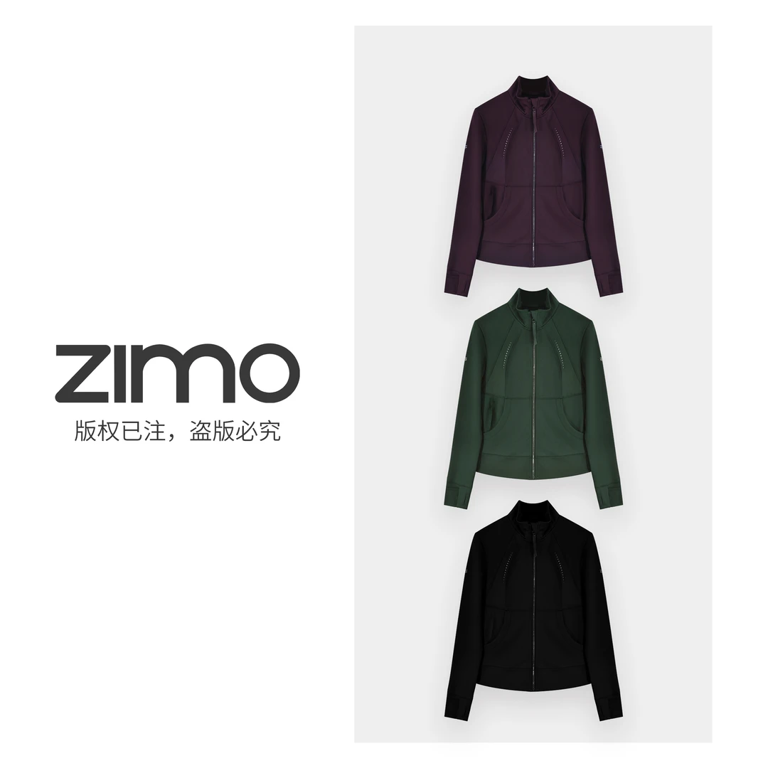 空气层软壳拉链无帽外套064-1-zimo-健身瑜伽服健服YFWT064-1