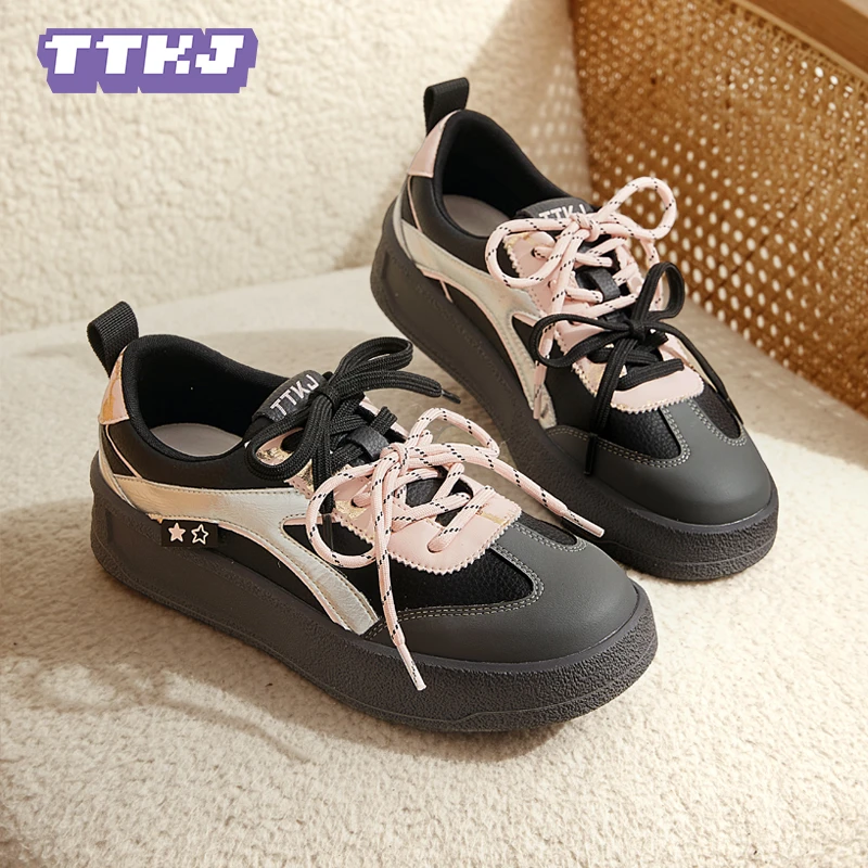 【38节礼物】TTKJ韩版2025年早春新款德训鞋女鞋户外休闲运动鞋