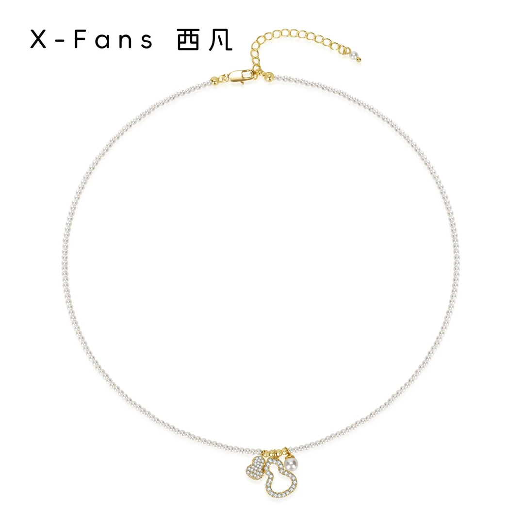 非金属仿珍珠项链 好事发生珠珠花生葫芦吊坠项链轻奢小众设计