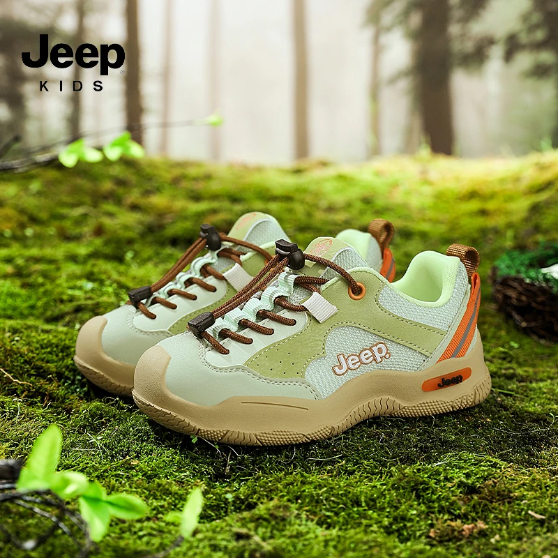 Jeep男童运动鞋2025春秋季新款轻便软底童鞋女童老爹鞋儿童跑步鞋