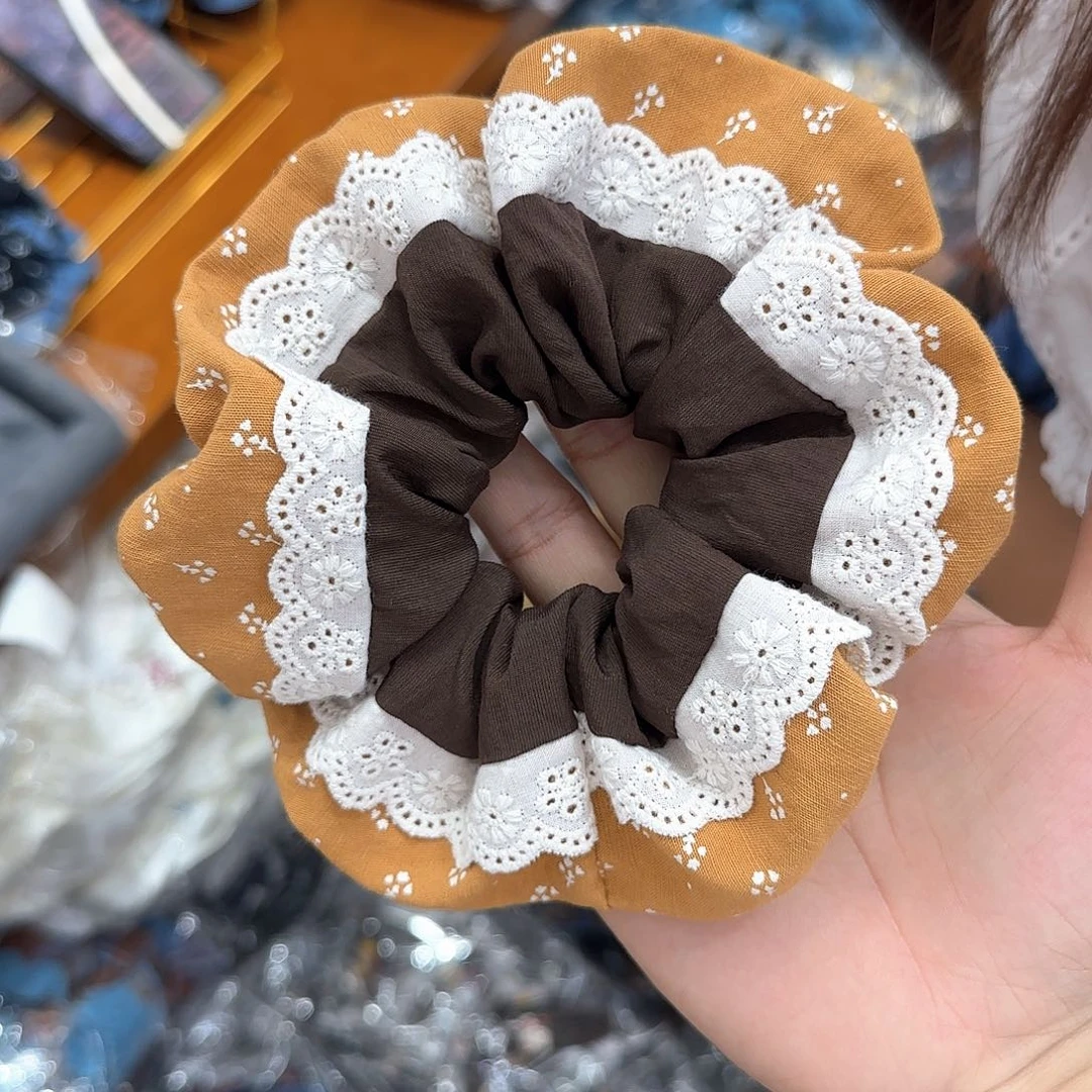 非金属布艺J13碎花黄色肠圈2个