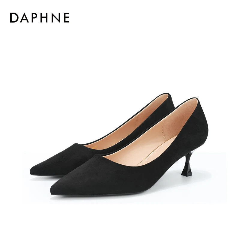 达芙妮细跟高跟鞋女2025夏季新款气质百搭浅口单鞋时尚舒适王妃鞋