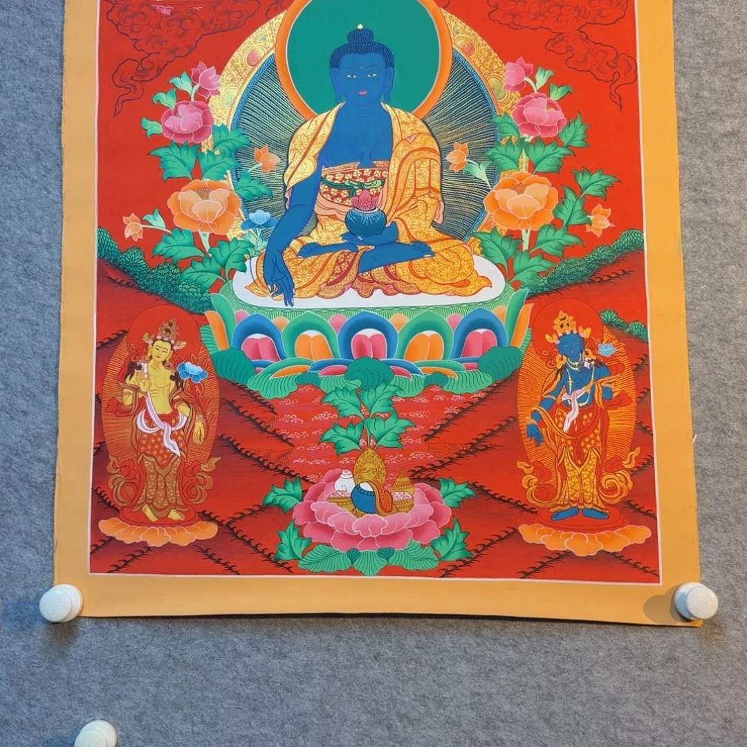 装裱画药师佛纯手绘75*50假一罚十