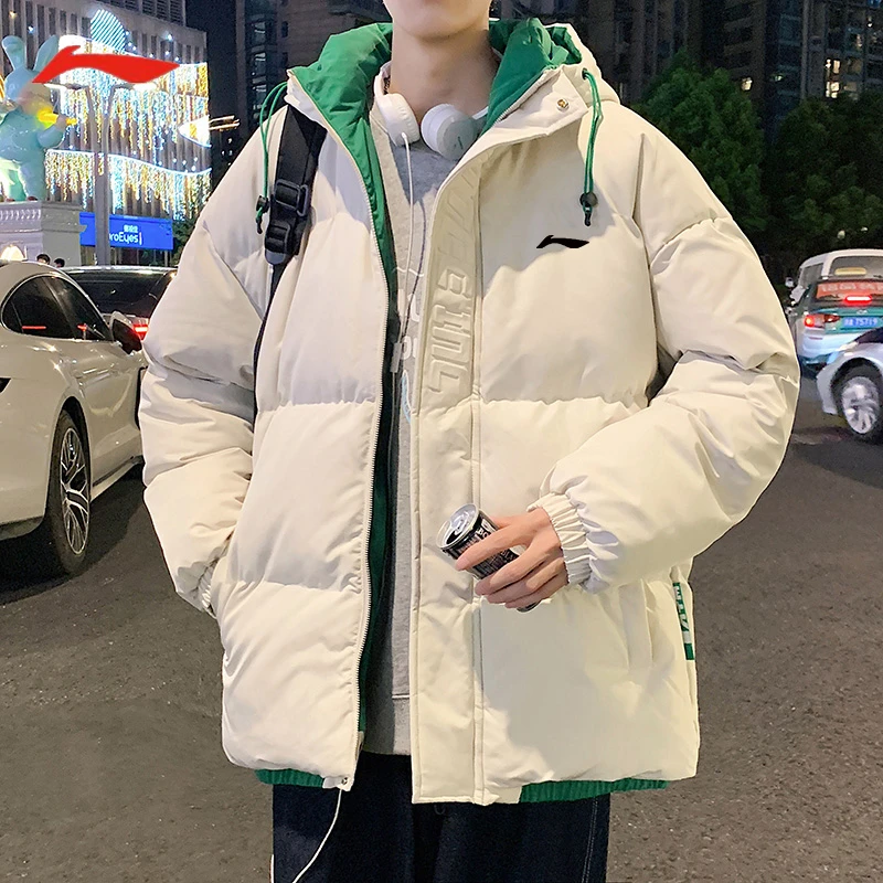 新款2025李.宁男外套冬季棉衣加厚潮牌大码立领羽绒棉服男款外套
