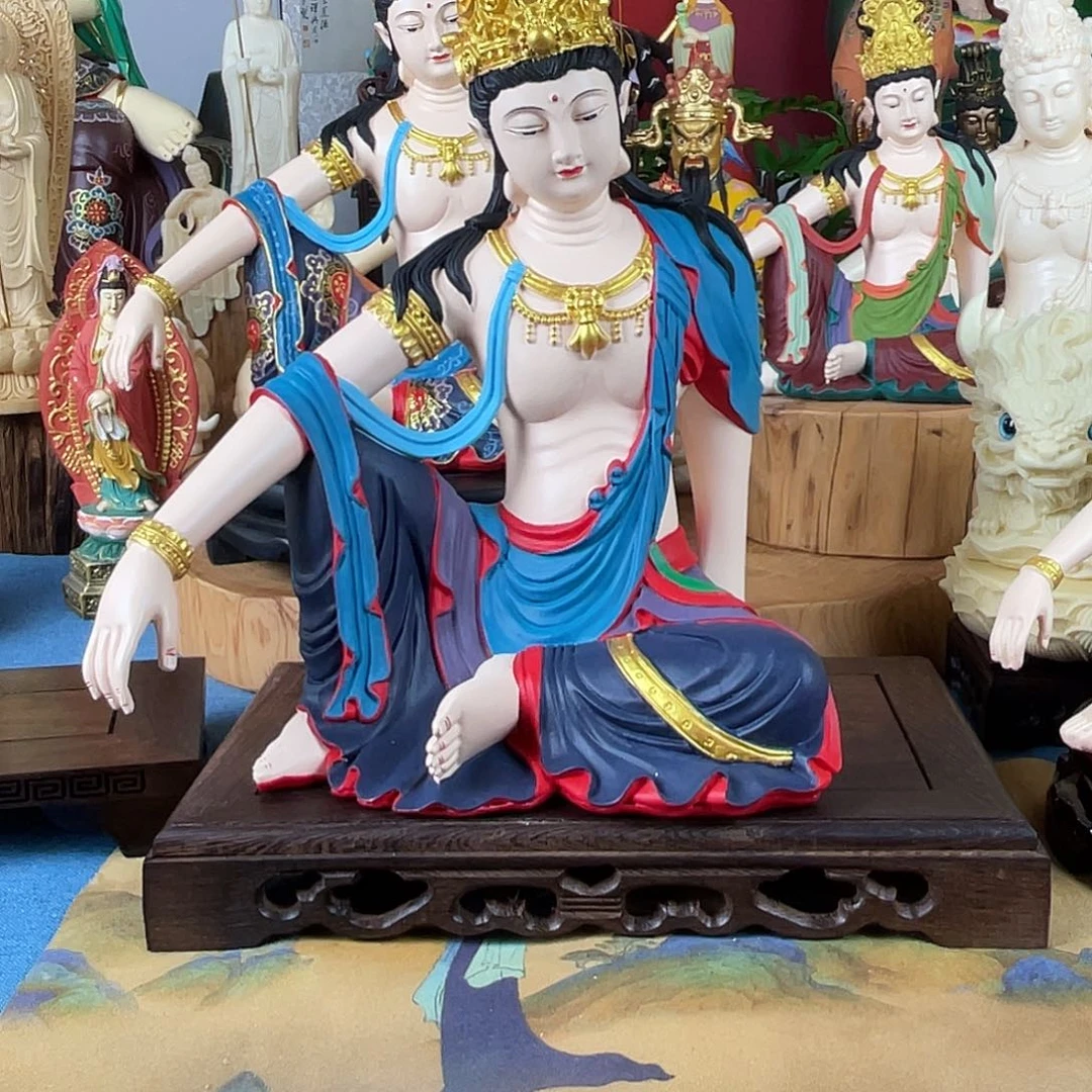 无***言石材自在观音摆件30