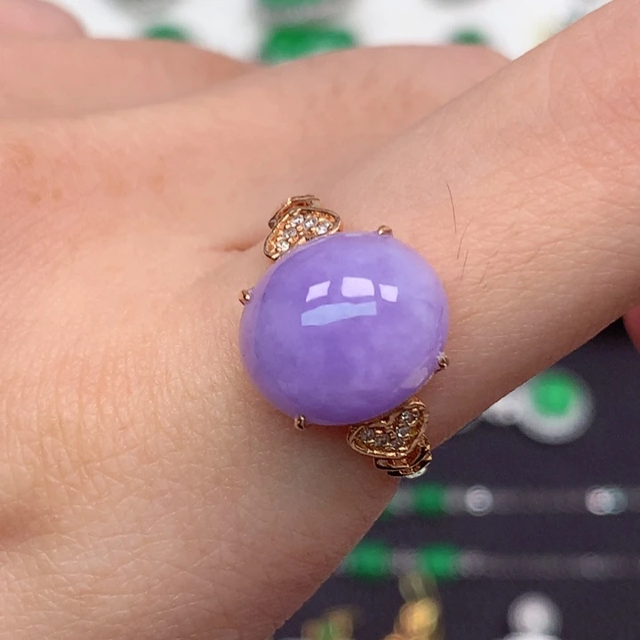 18K金镶嵌戒指翡翠翡翠