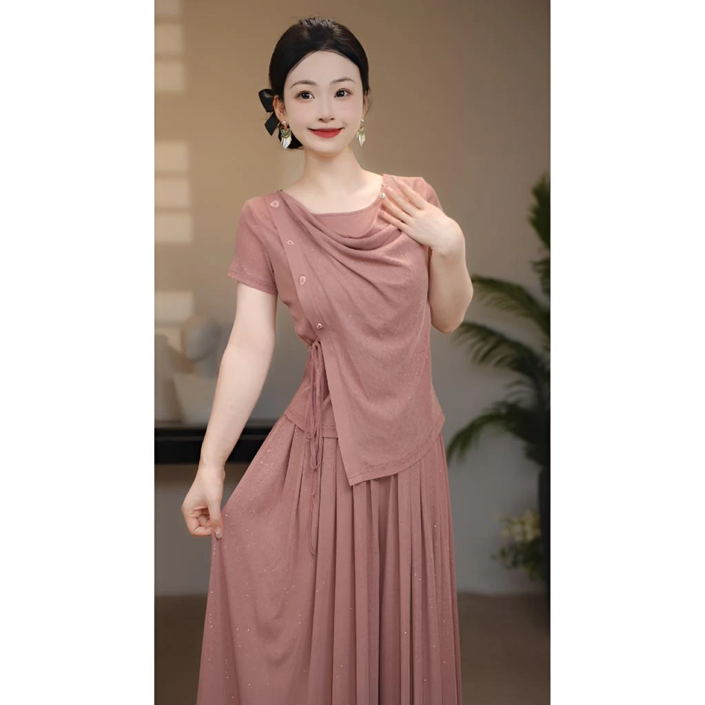 【夏鸣】夏季小众设计款休闲气质高级感减龄时尚一整套-F0052