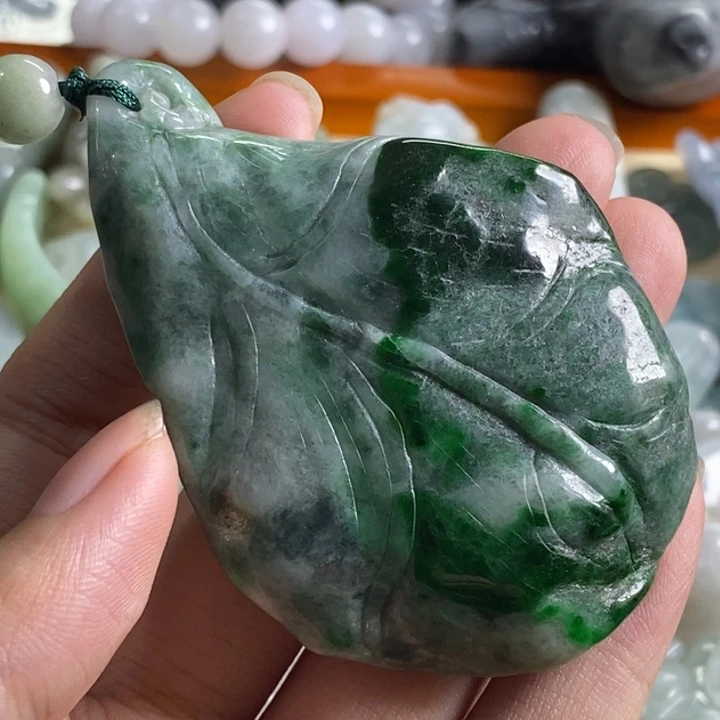 翡翠未镶嵌颈饰天然A货翡翠91号长68.5