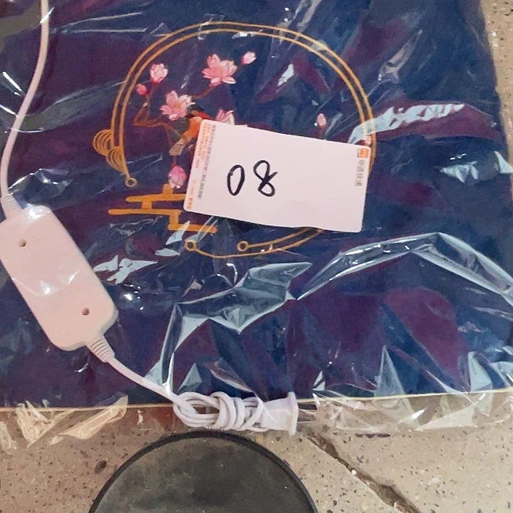 简***）蕾丝08蓝色坐垫，微瑕