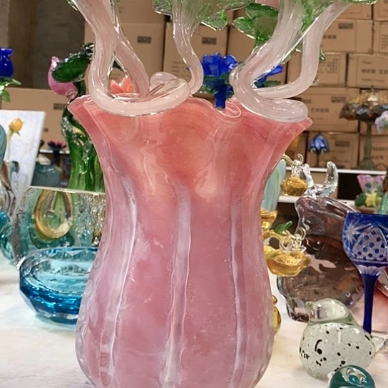 琉璃花瓶高25厘米口径8厘米