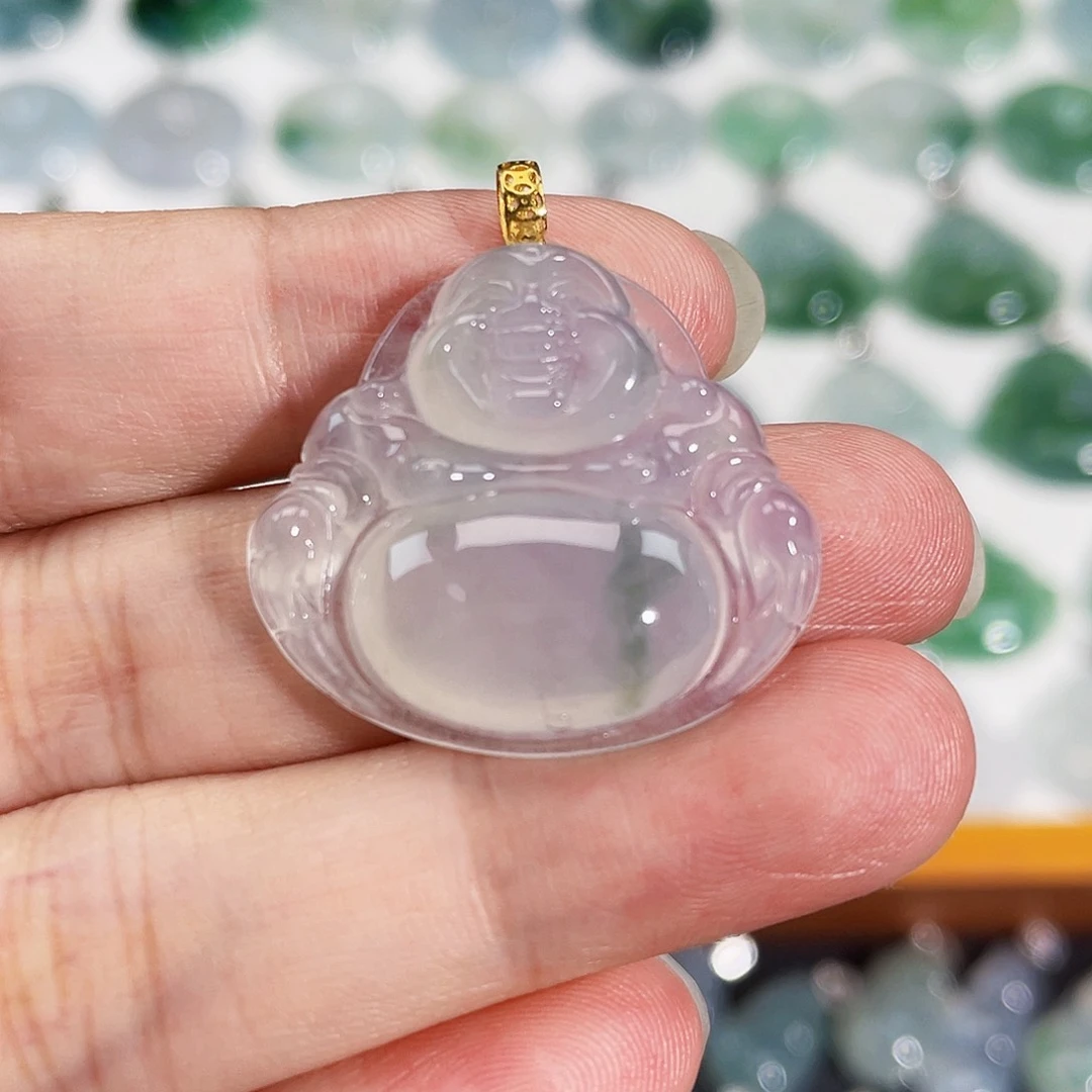 颈饰18K金镶嵌翡翠吊坠