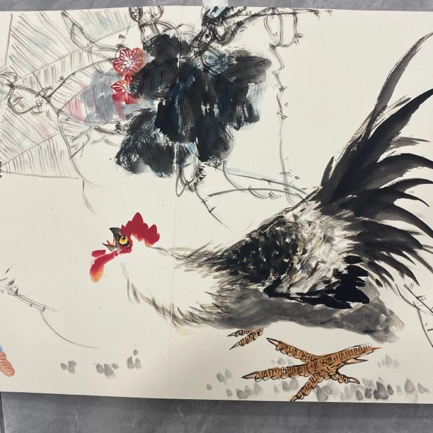 李老师册页公鸡作品