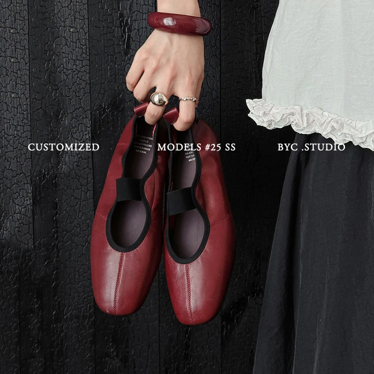 浅口单鞋女2025春秋新款真皮复古休闲软底百搭气质平底奶奶鞋