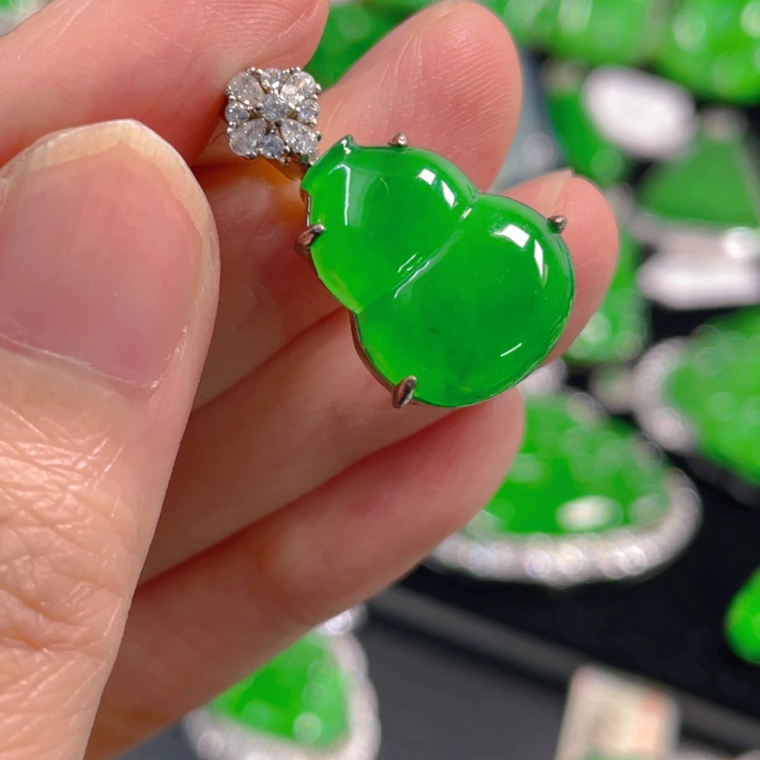 翡翠银S925镶嵌吊坠(不含链)