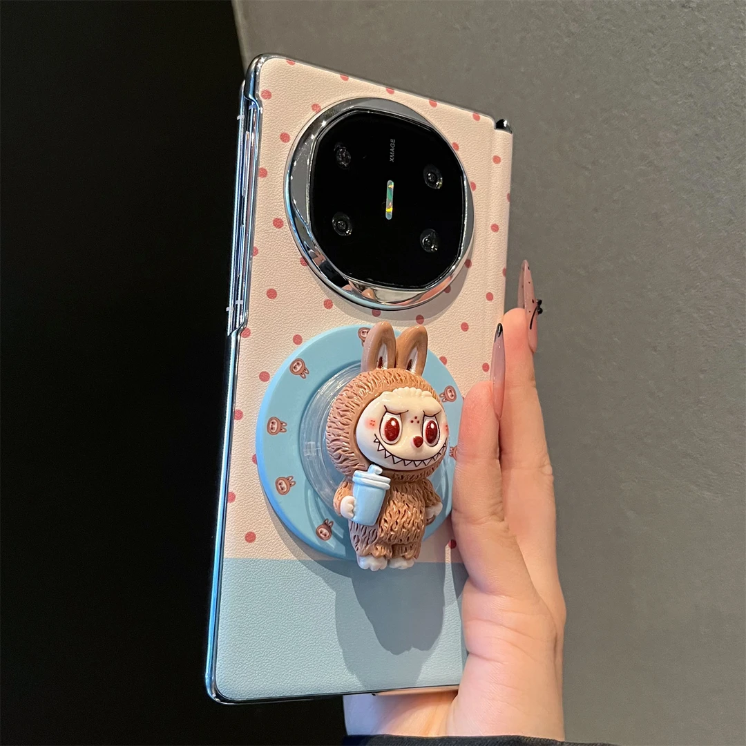 可爱小怪兽磁吸支架适用华为MateX6典藏版折叠屏手机壳MateX5/X3