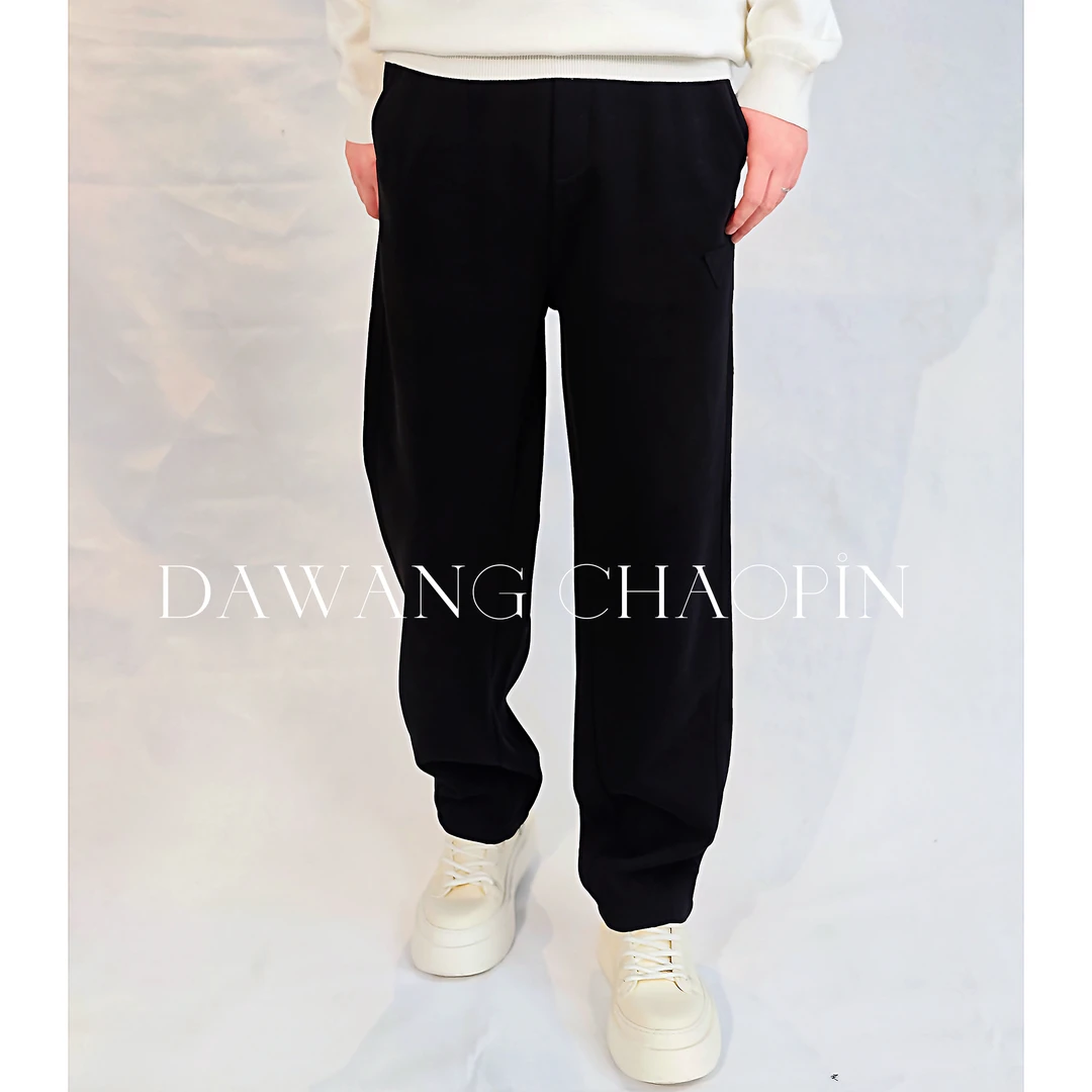 Dawang都市通勤！冬季匹马棉男士休闲裤抽绳加绒纯色长裤宽松百搭