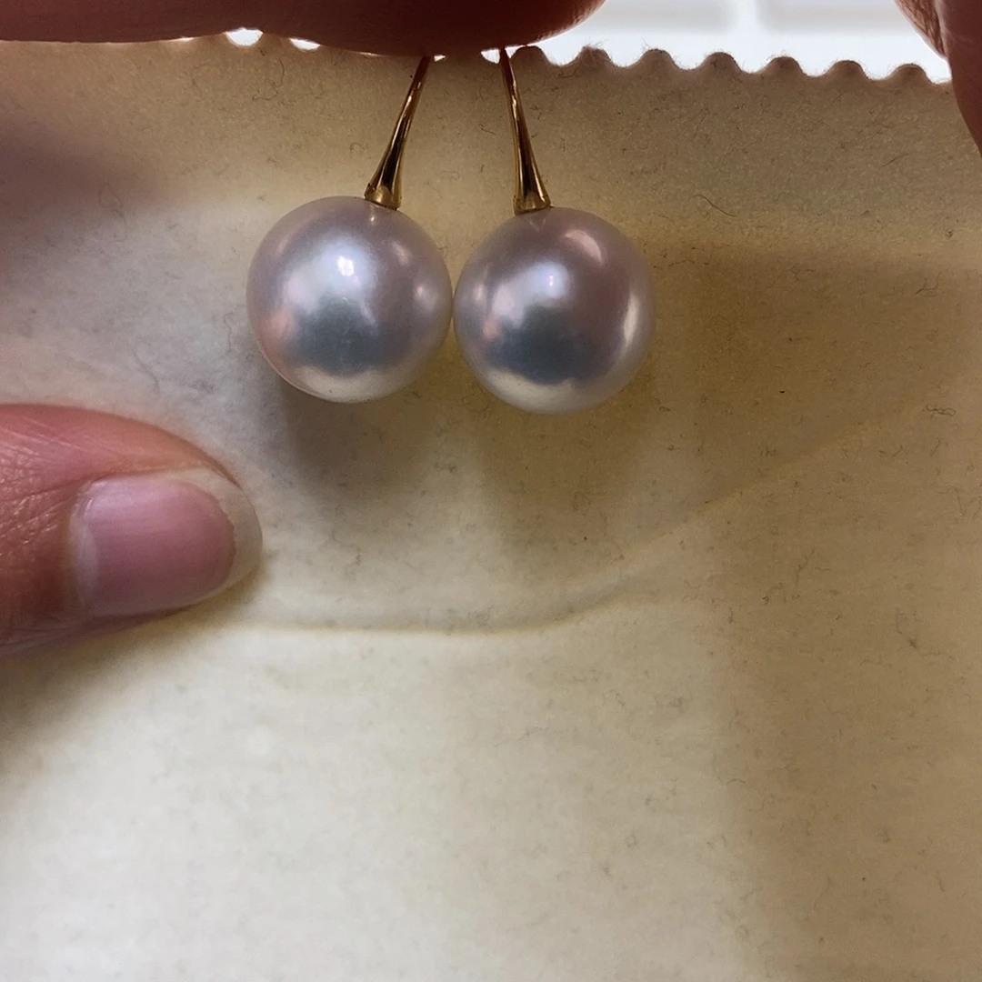 耳饰淡水珍珠18K金镶嵌