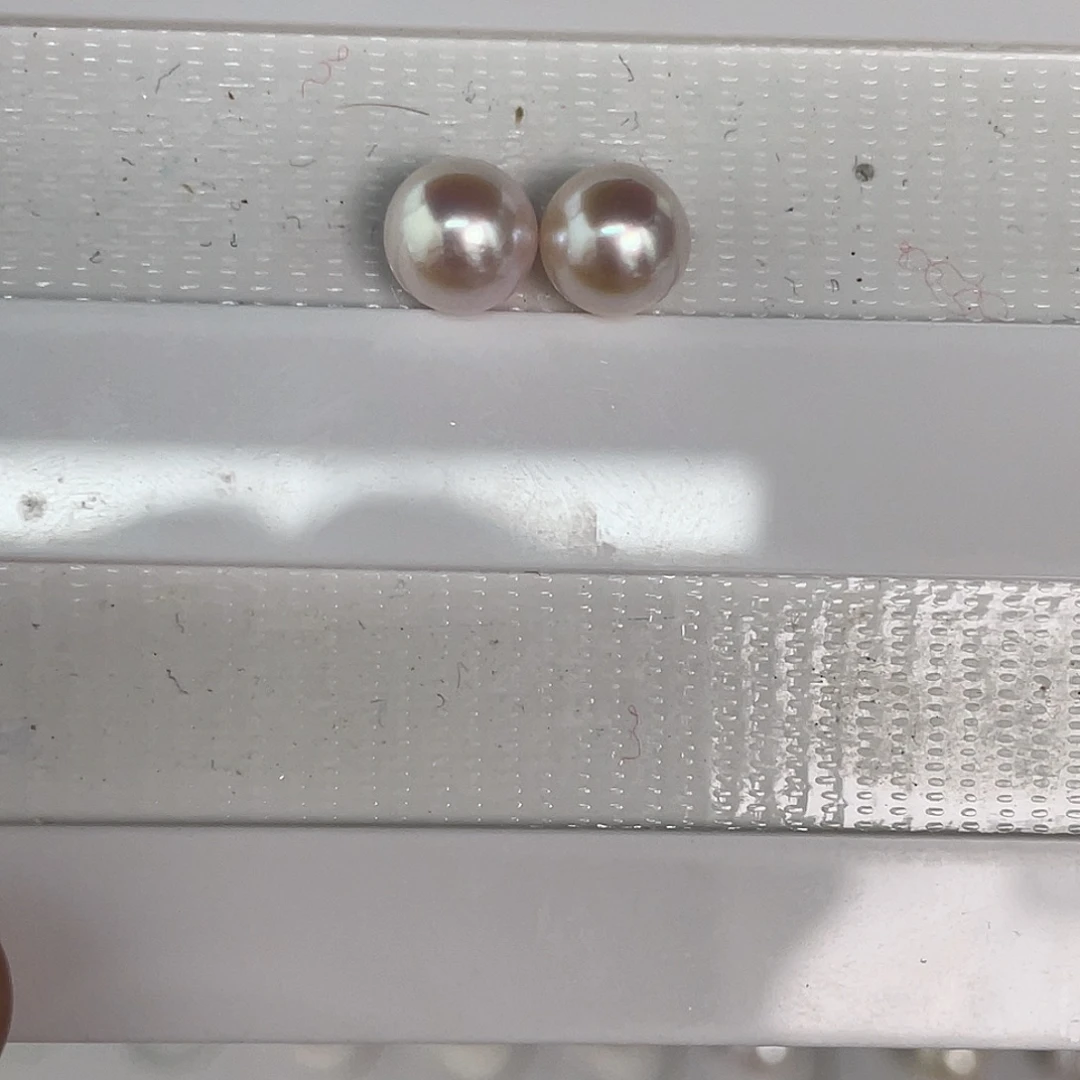 定制海水珍珠未镶嵌裸珠一对akoya