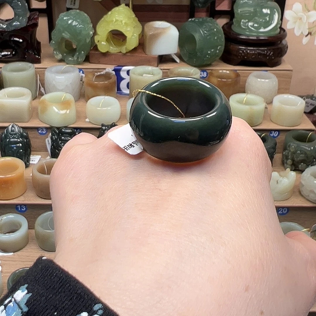 和田玉未镶嵌戒指20.5内径25号