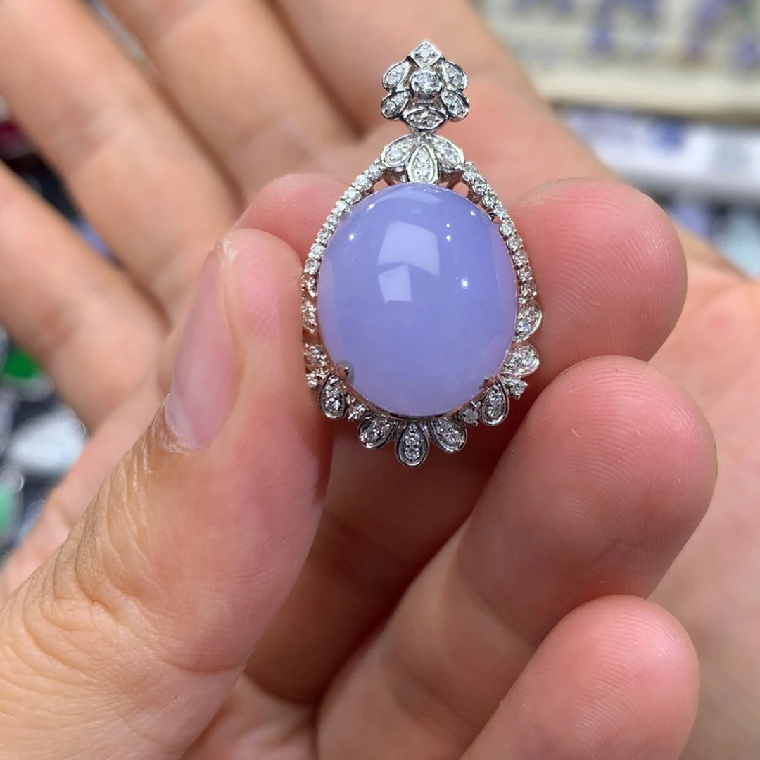 翡翠18K金镶嵌吊坠(不含链)签收后48小时鉴赏期