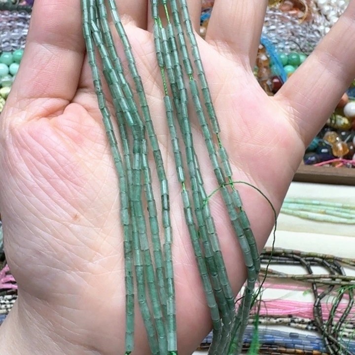 合金玛瑙/玉髓珠宝半成品一条2x4m绿草莓管珠