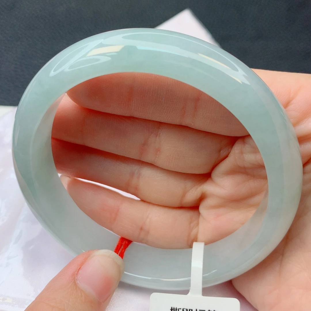 翡翠未镶嵌手镯62-63冰透晴水