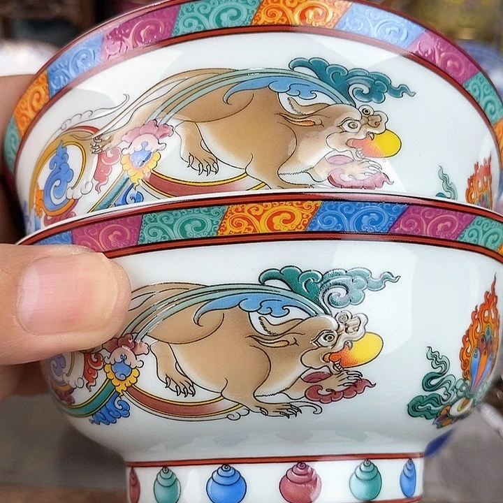 景德镇陶瓷藏式茶碗达*