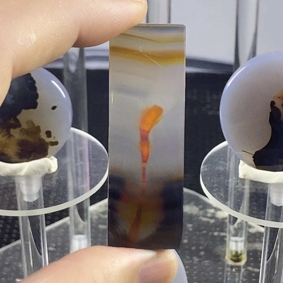 合成碳硅石非金属时尚图纹画面石饰品