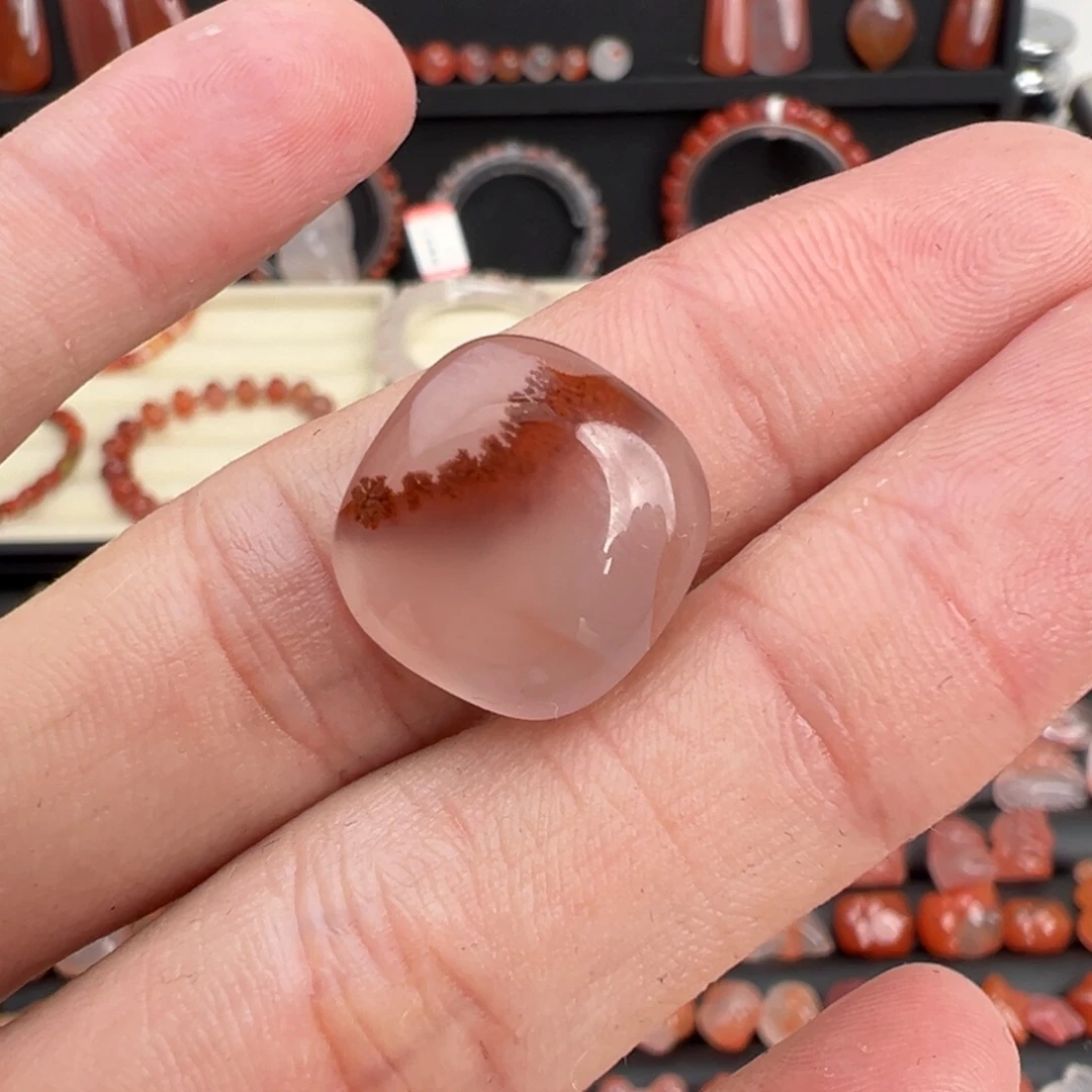 南红玛瑙未镶嵌颈饰无事牌