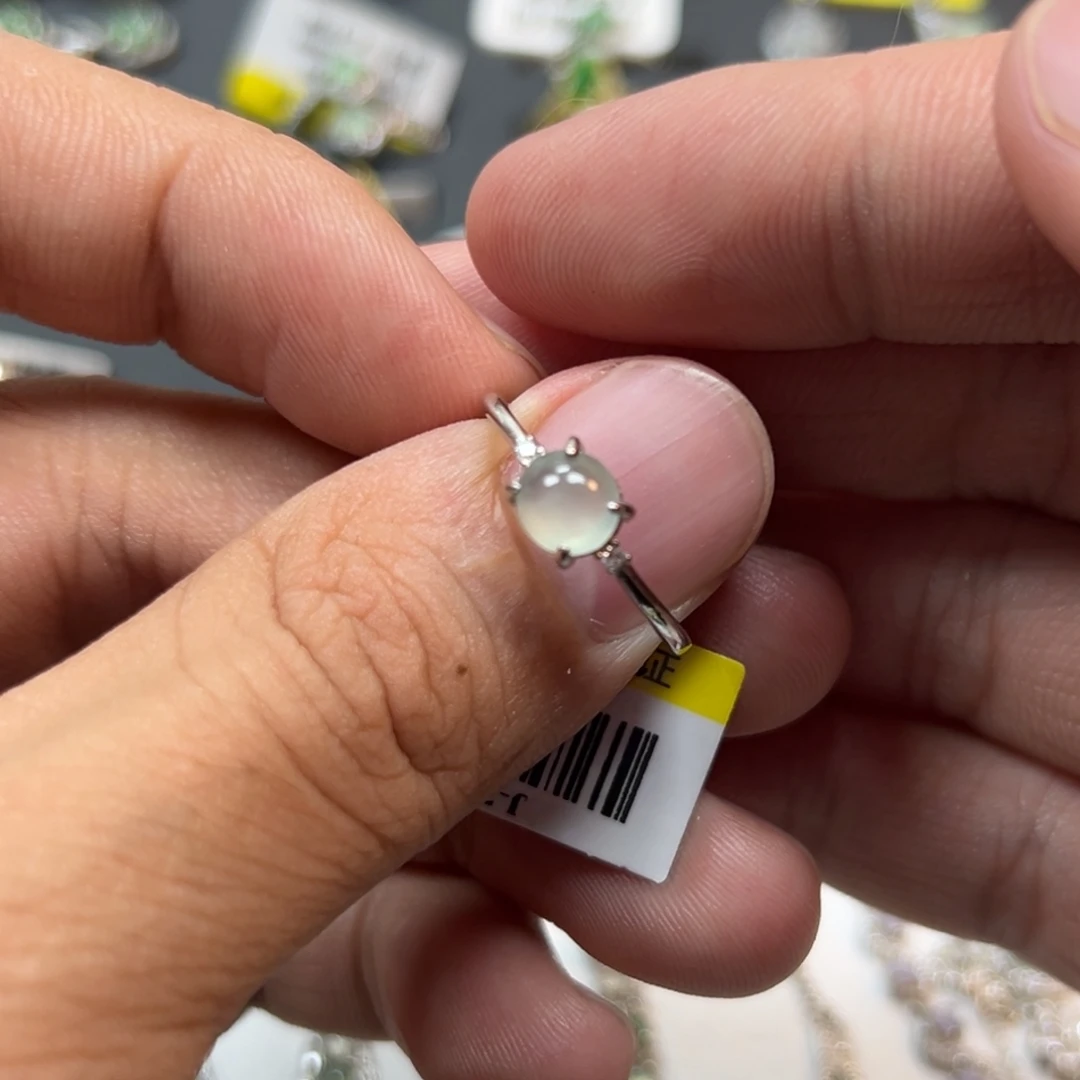 翡翠银S925镶嵌戒指