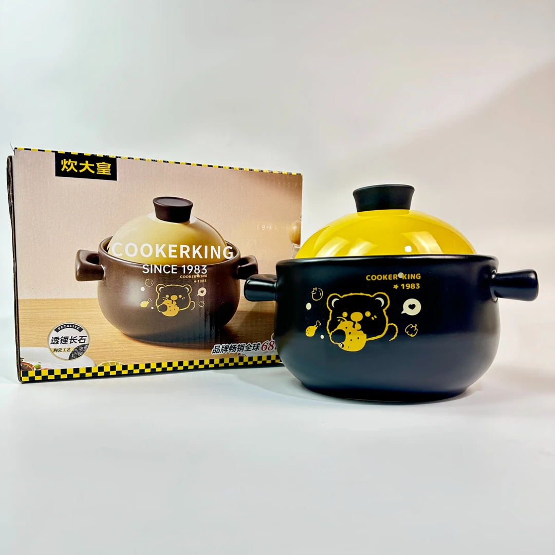 【新疆包邮】乐乐熊陶瓷煲家用2.8L耐高温炖汤煲砂锅燃气灶专用