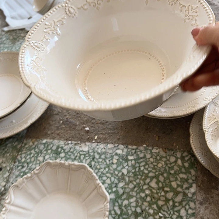 瓷片全场瑕疵商品2个浮雕汤碗