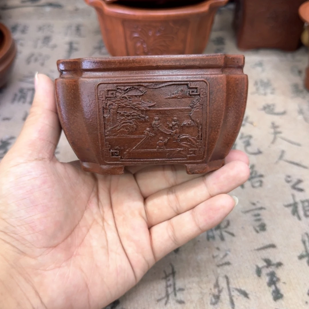 紫砂花盆10.5x5.5内经紫砂花盆