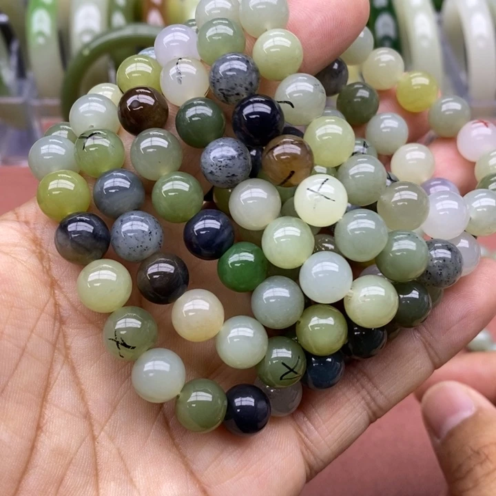 和田玉未镶嵌手链卡10拍一发一