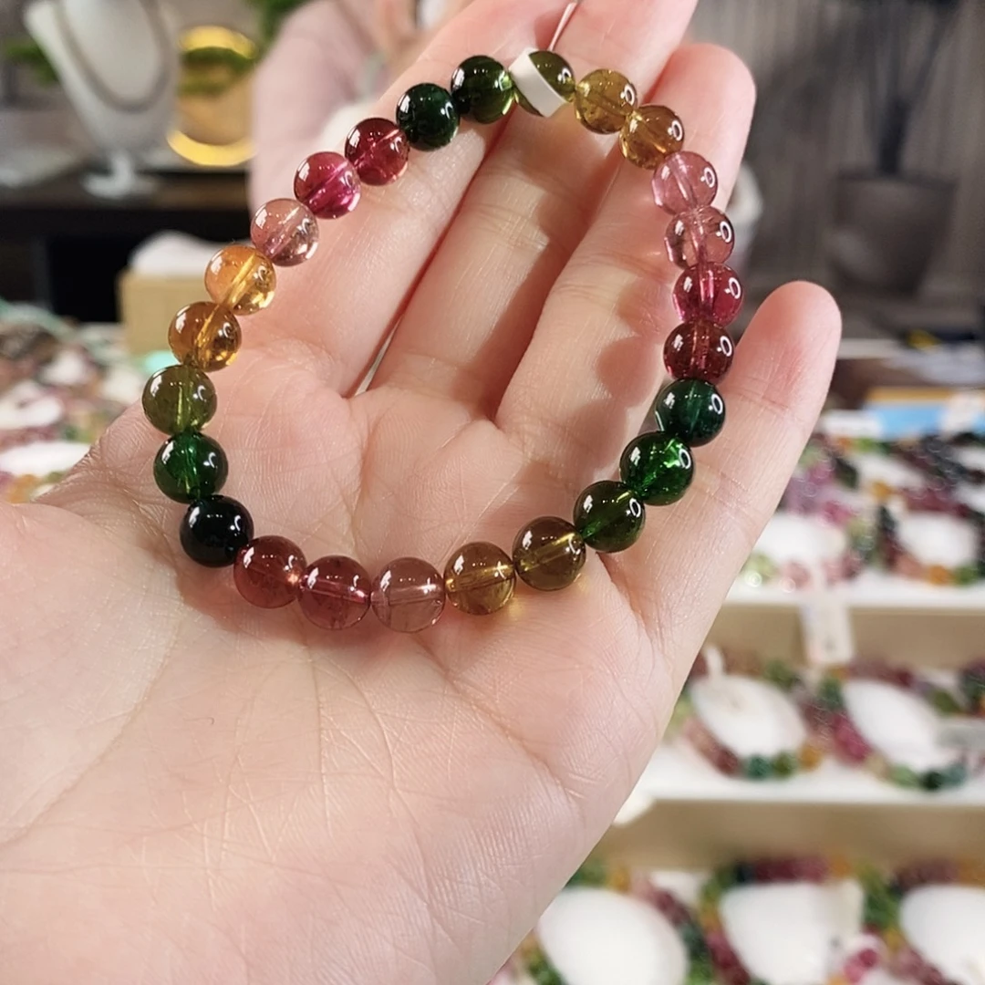 碧玺手串未镶嵌G2418单圈颜色微差