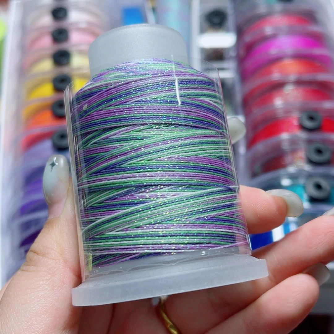 腈纶3股星空段染蜡线 50g紫腚能赢