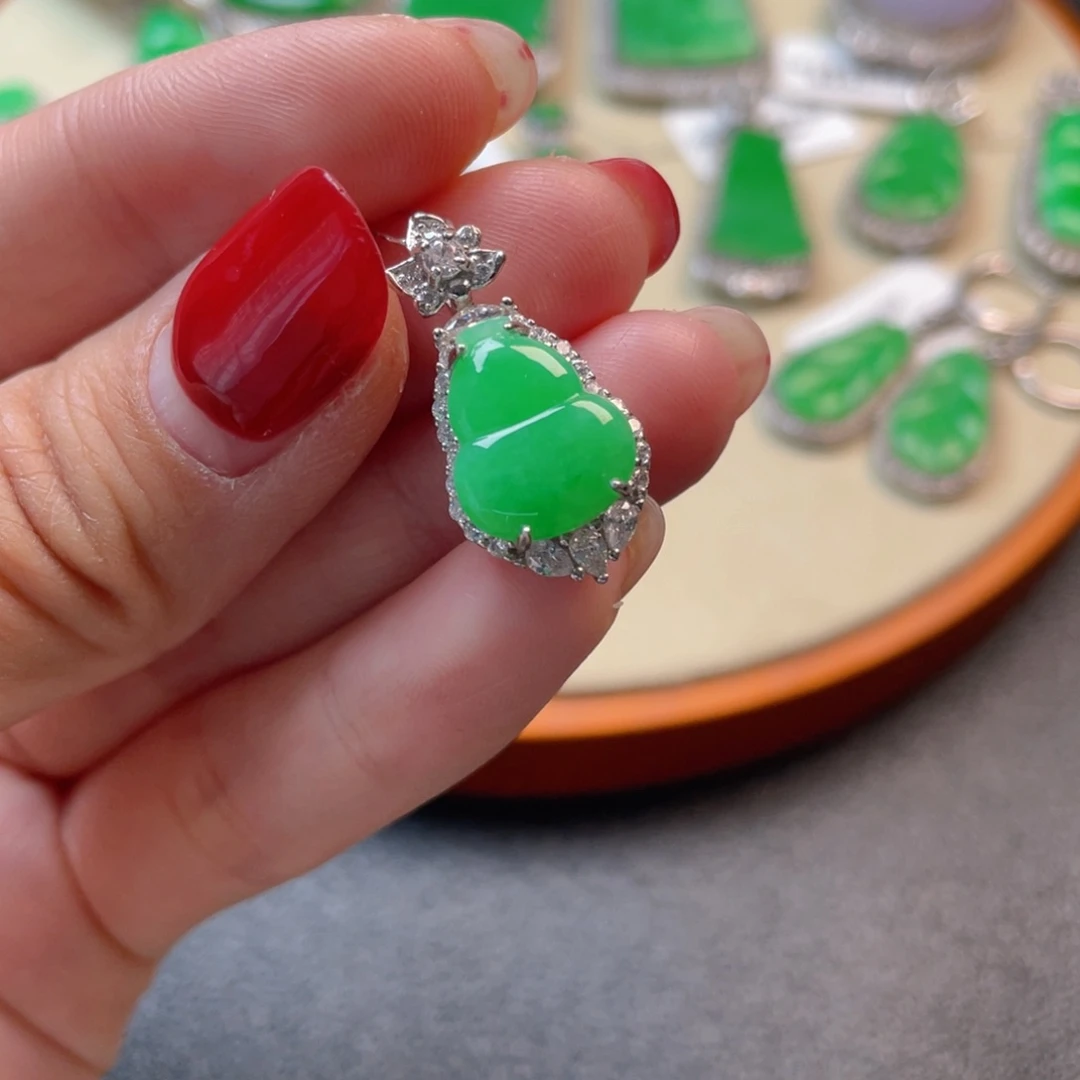 翡翠吊坠(不含链)银S925镶嵌